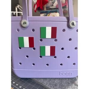 Lot of 3 Italian Flag Bogg Bag Charms Slightly Imperfect